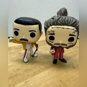 Funko Pop Post Malone & Freddie Mercury Vinyl Figure Lot Of 2 loose